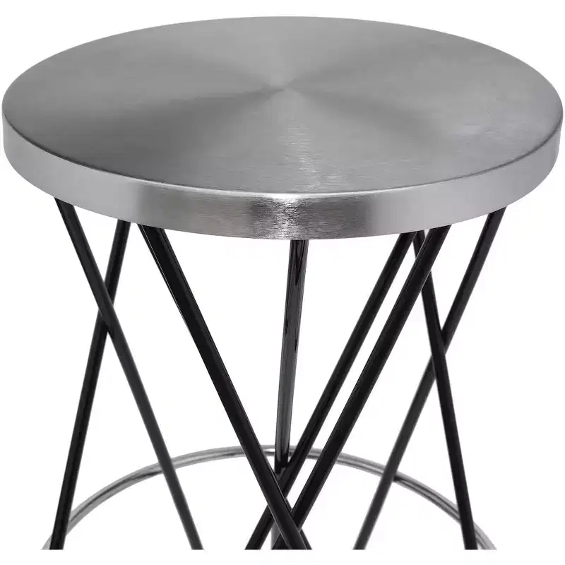 Meridian Furniture,Mercury Black Iron Bar Stool