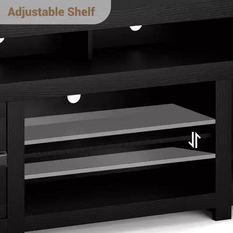 Wood Farmhouse TV Cabinet with 2 Drawers & 2 Cabinets