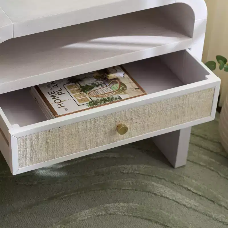 Prisha 1 Shelf 1 Drawer Nighstand - NST6611 - White Washed - Safavieh