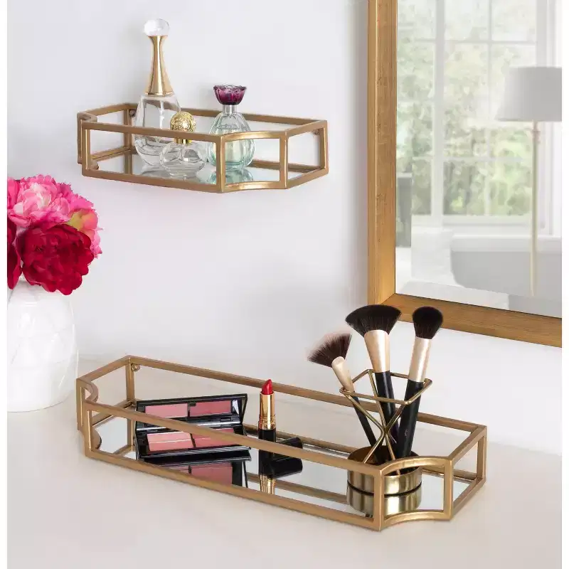 Metal Wall Shelf Set, 2-Piece Floating Shelves