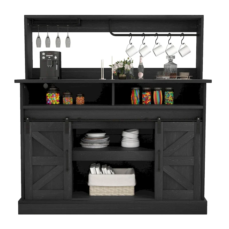 Moasis Farmhouse Coffee Bar Cabinet - 15.1D x 47.2W x 51.5H