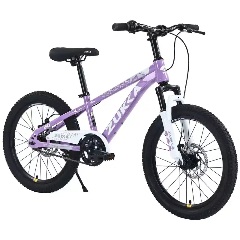 NAYSAYE Bicycle Mountain Bike Durable Steel Frame with Suspension Fork for Kids Outdoor Riding, Purple, 54.33*22.44*32.48