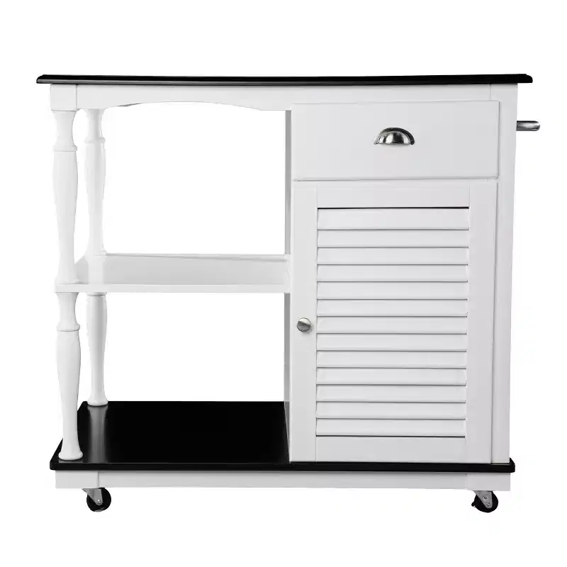 Muxlow Rolling Kitchen Island with Storage - White - SEI