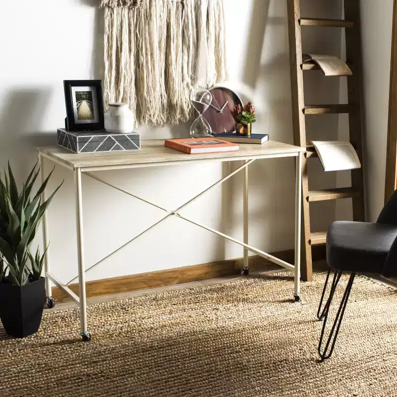 Callie Rolling Desk - DSK2204 - Rustic Brown/Cream - Safavieh