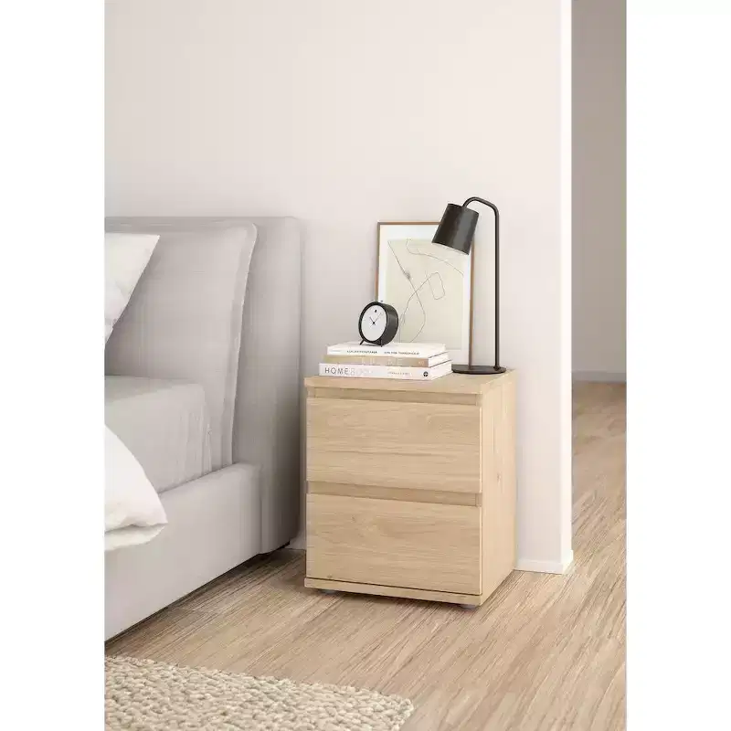 Tvilum, Aurora 2 Drawer Nightstand, Jackson Hickory