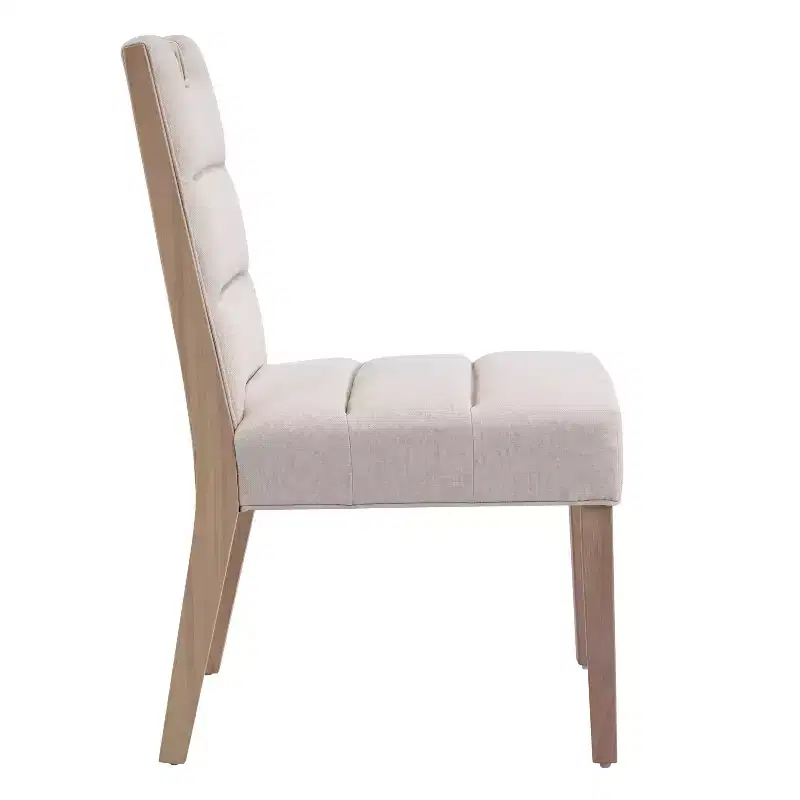 Sungjin Modern Rubberwood Upholstered Armless Dining Chairs (Set of 2)