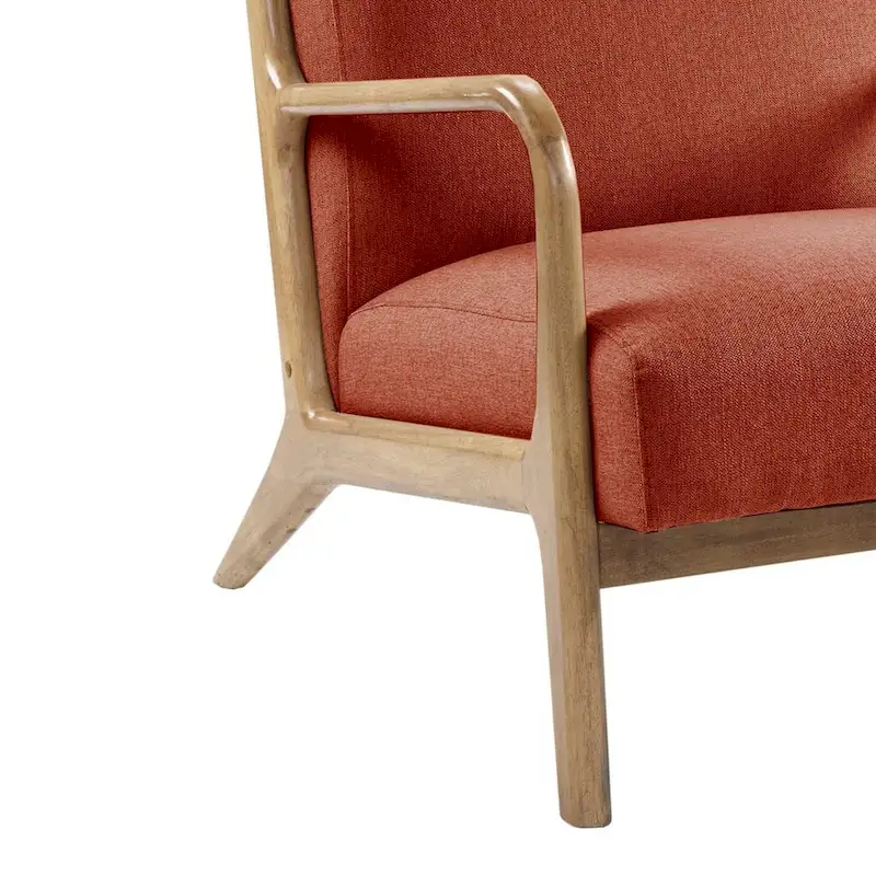 Mid-Century Lounge Chair with Upholstered Seat and Wood Frame