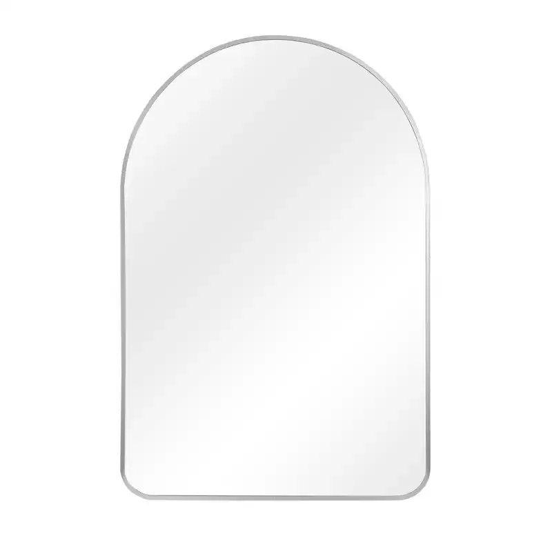 Slim-Edge Arch Mirror Silver Aluminum Rounded Corners 36x24 Inch