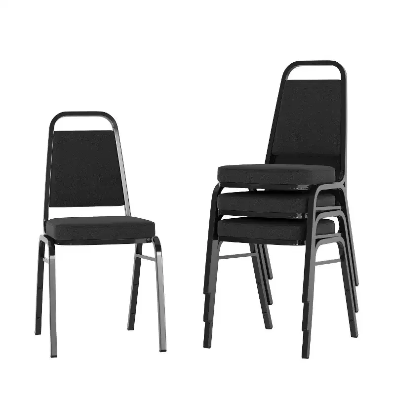 Flash Furniture 4 Pack HERCULES Series Trapezoidal Back Stacking Banquet Chair