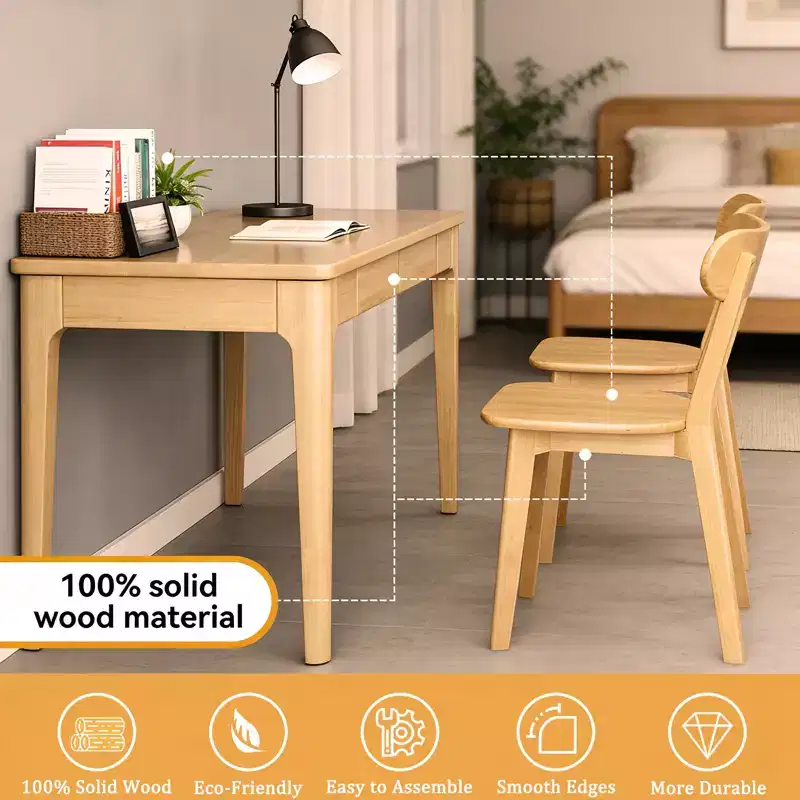 GDFStudio Dalton Mid Century Modern Solid Wood Dining Chairs with Ergonomic Curved Backrest (Set of 2)