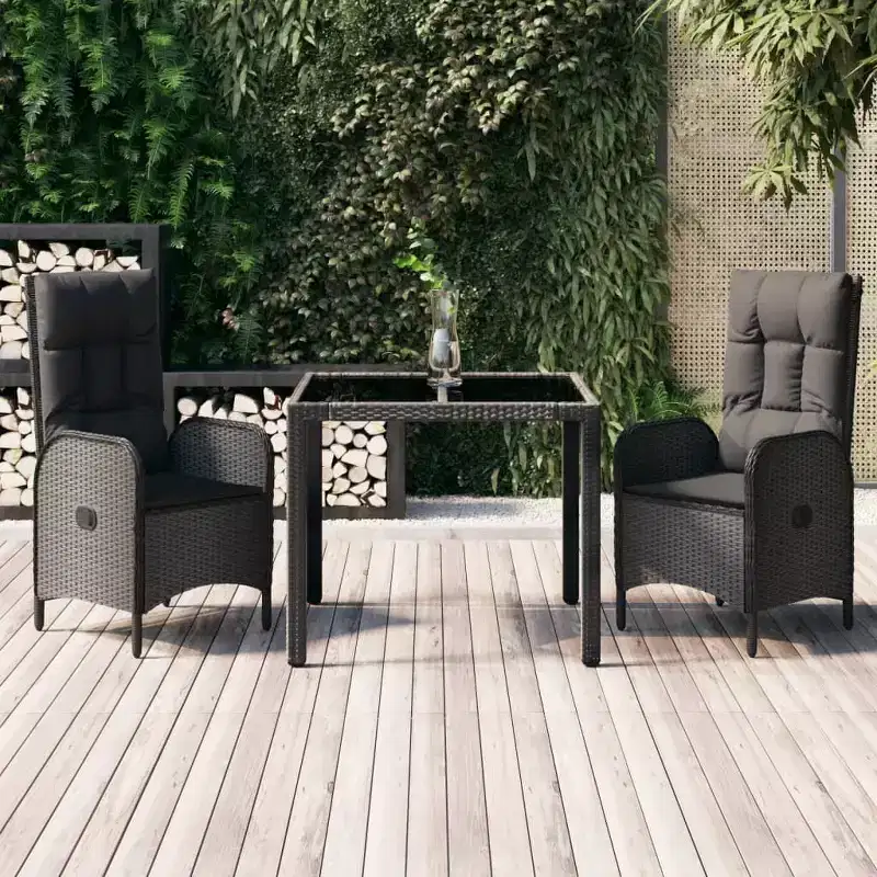vidaXL Garden Dining Set PE Rattan Garden Dining Set Rectangular