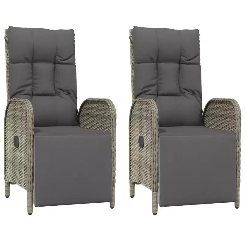 vidaXL Outdoor Reclining Chairs with Cushions