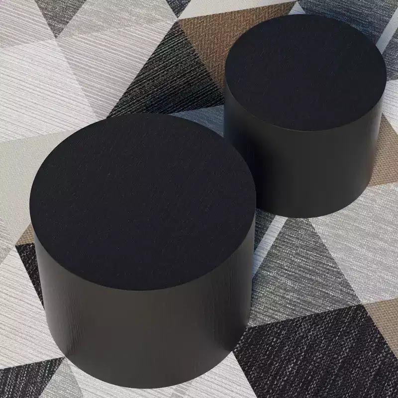 2-Piece Round Coffee Table Set No Assembly Living Room Office Bedroom