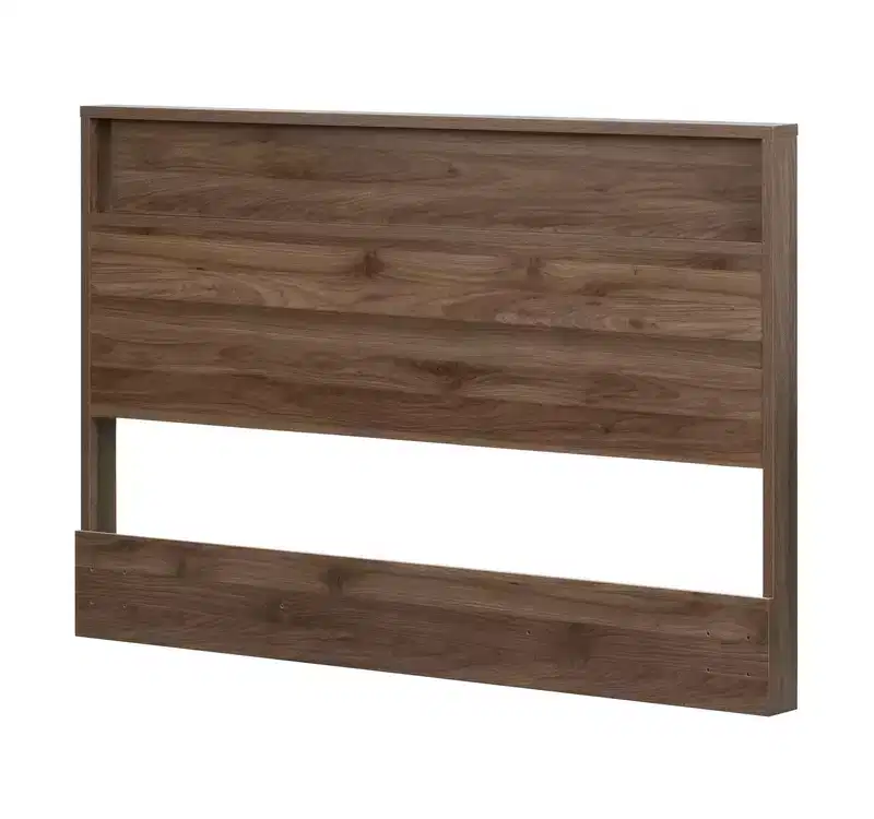 HomeStockTao Headboard Natural Walnut Open Storage Style 44