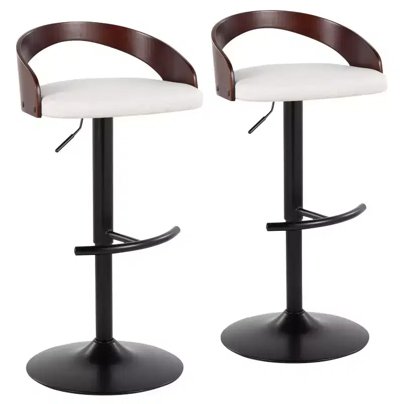 LumiSource Set of 2 Grotto Adjustable Swivel Barstools