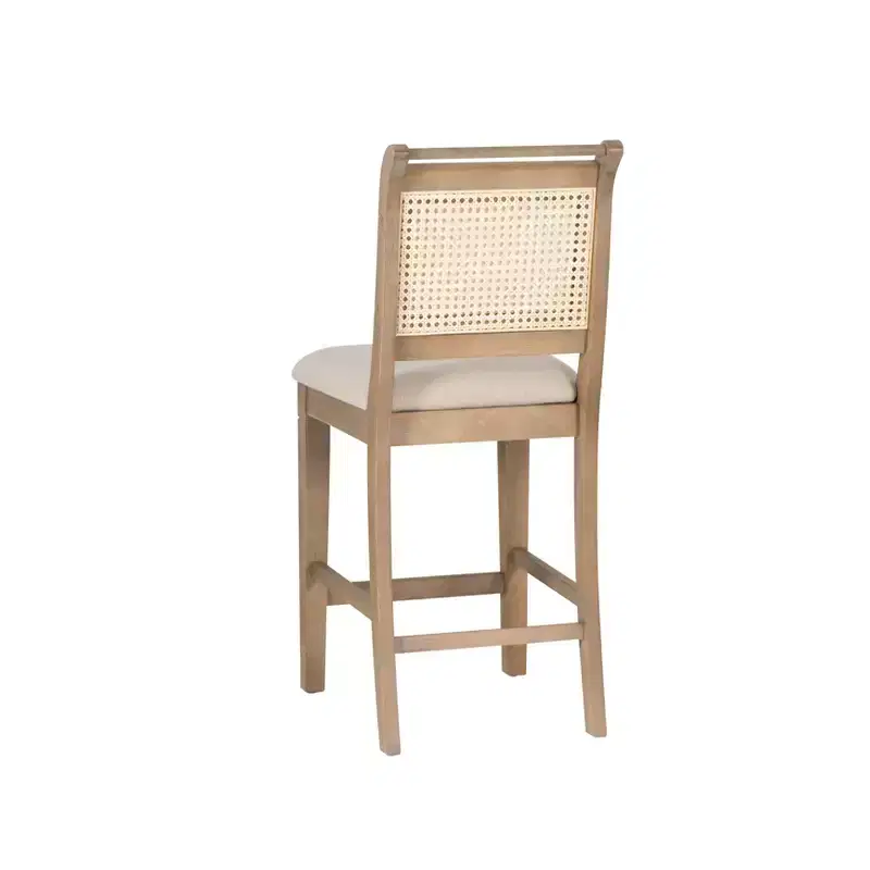 Linon Emmy Cane Counter Height Barstool Natural