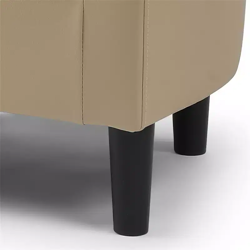 Passion Furniture Salem Faux Leather Accent Chair with Ottoman