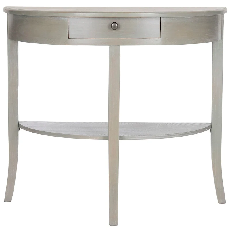 Elm Wood Console Table with Drawer and Lower Shelf - 34Wx14Dx30H