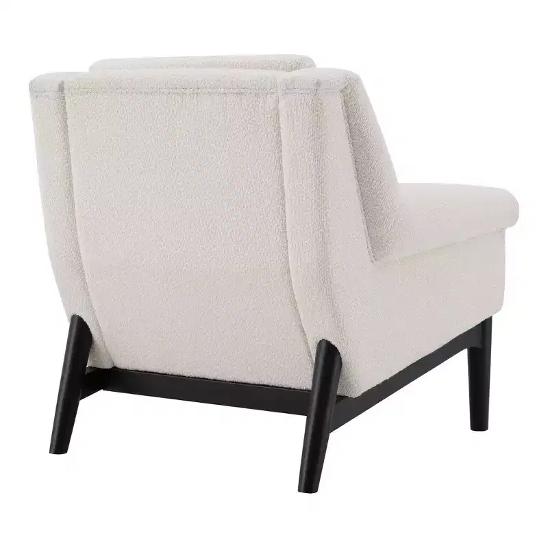 Whisen Sculptural Flared Arm Accent Chair with Solid Wood Frame Modern Reclined Upholstered Lounge Chair, Ergonomic Reading Chair