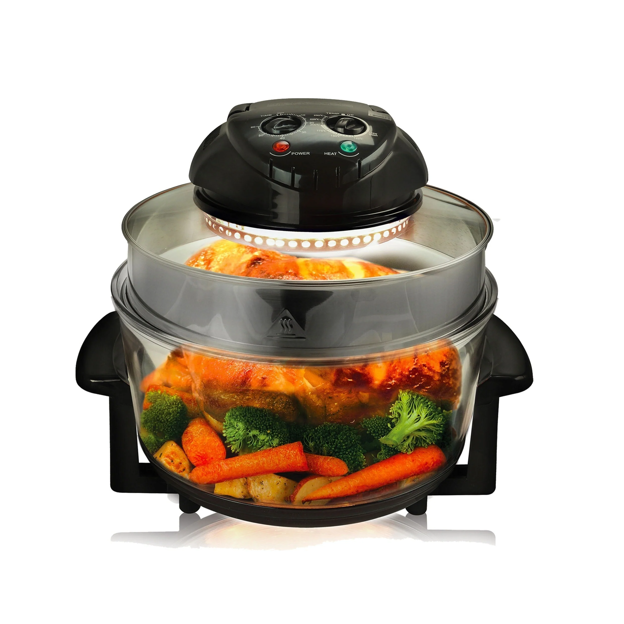 MegaChef Portable Countertop Halogen Air fryer in Black