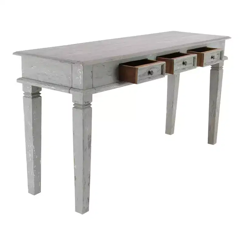 Country-style mahogany console table, gray
