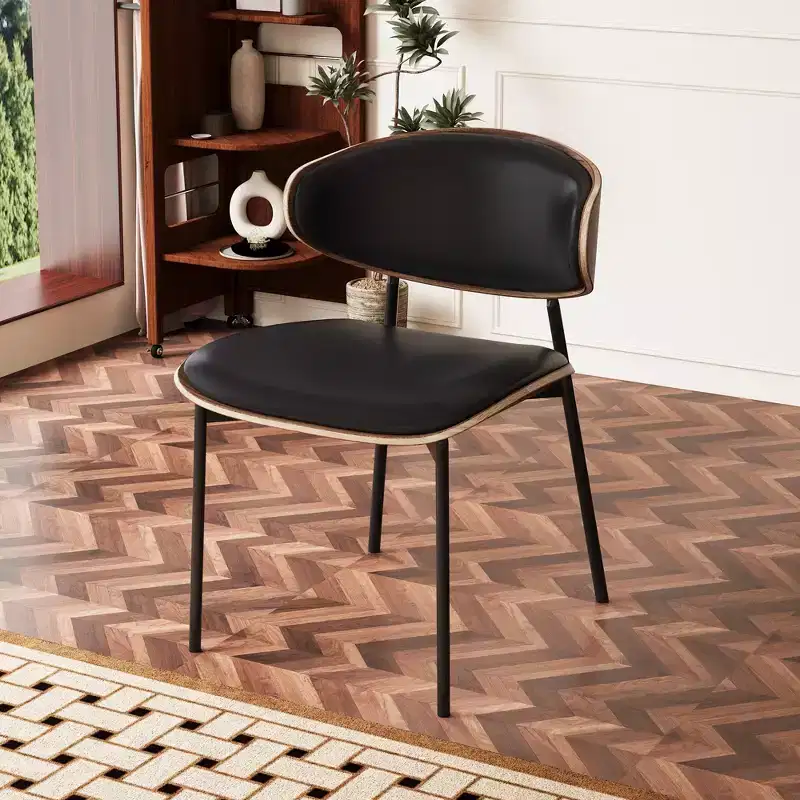 Luck Live Modern 2-Pack Contemporary Dining Chairs with Metal Frame, Soft Upholstered Seat & Back