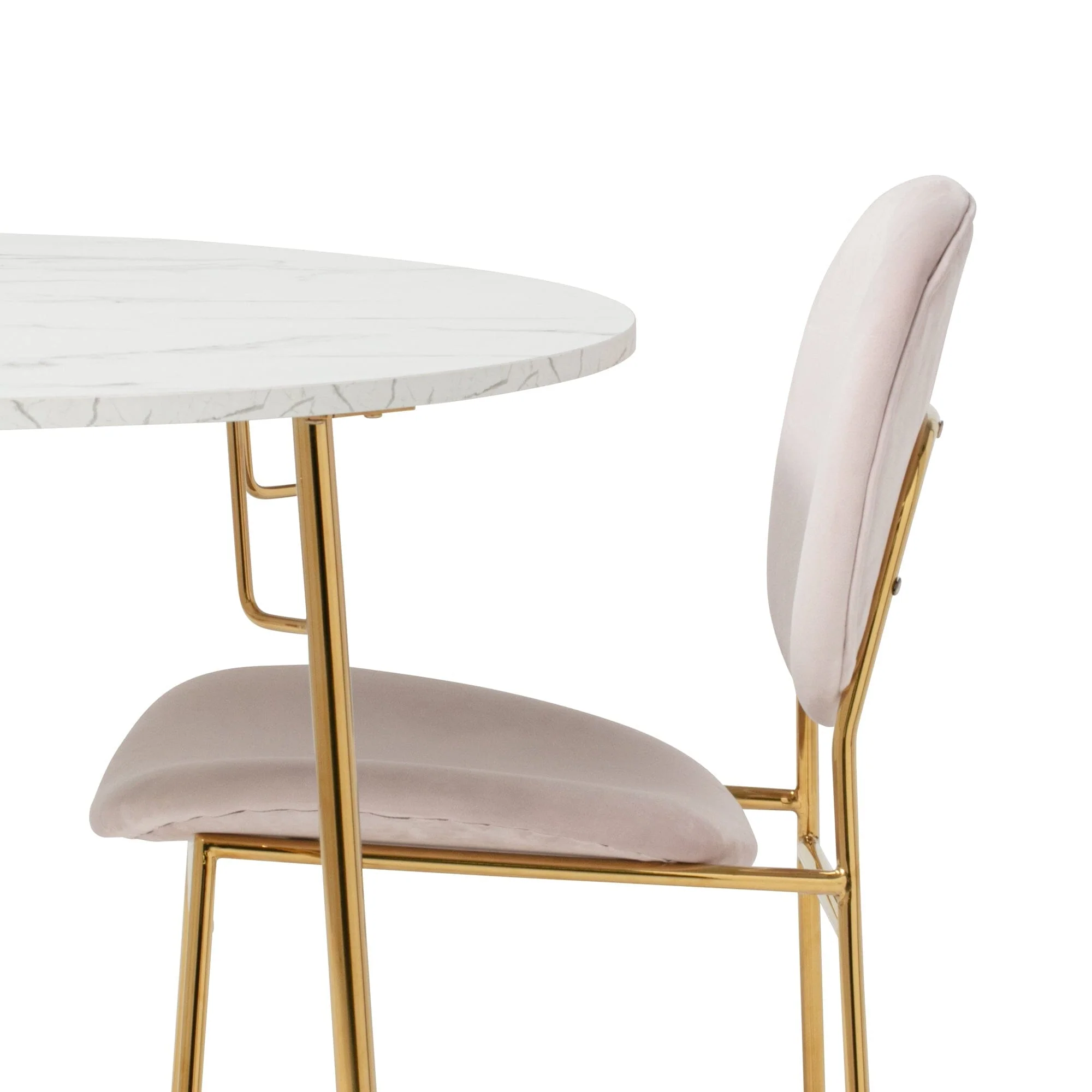 Round Marble-Top Dining Table
