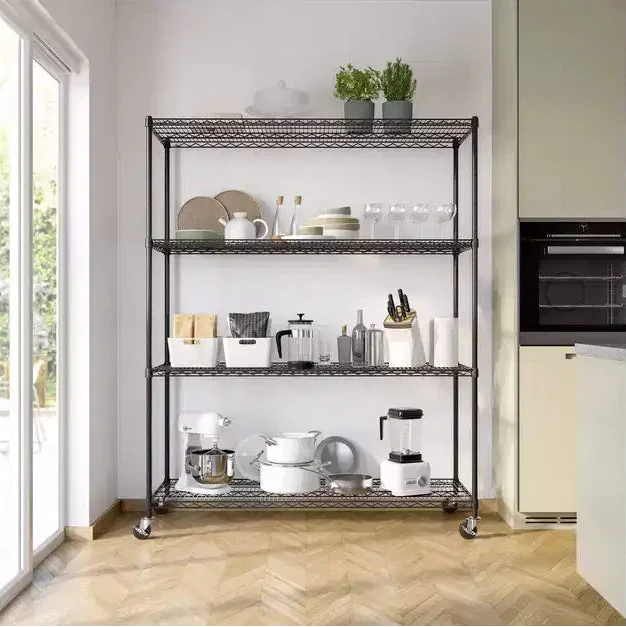4-Tier Commercial Steel Wire Shelving Unit, 60