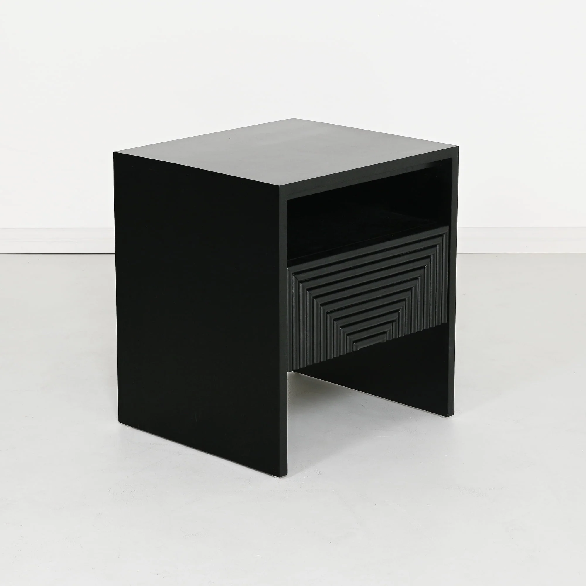 Black Wood Bedside Table for Bedroom