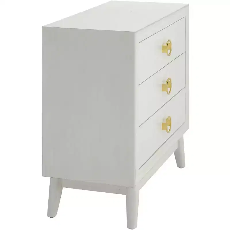 Crestview Collection Oslo 32W White 3-Drawer Accent Chest