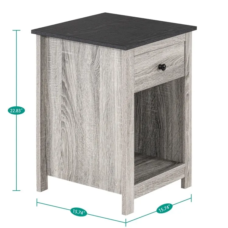 End Table with Drawer and Lower Shelf