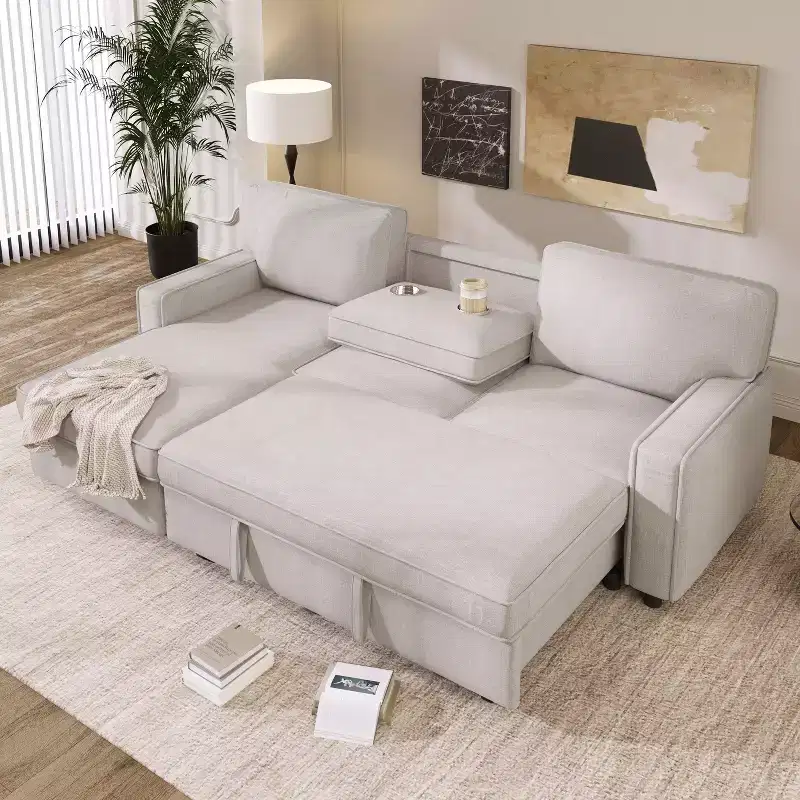 Okak Luxury U-Shaped Sectional Sofa Couch with Hidden Storage Box, 3 Seat Upholstered Sofa W/2 Cup Holder,USB Port for Living Room,Apartment
