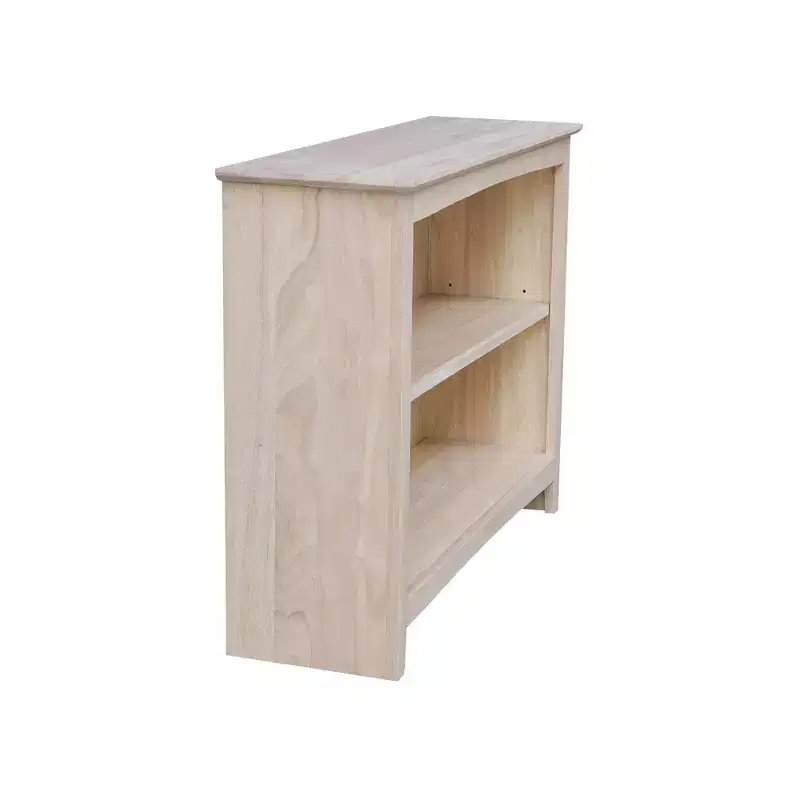 30"x38" Shaker Bookcase Unfinished - International Concepts: Solid Parawood, 2 Fixed Shelves