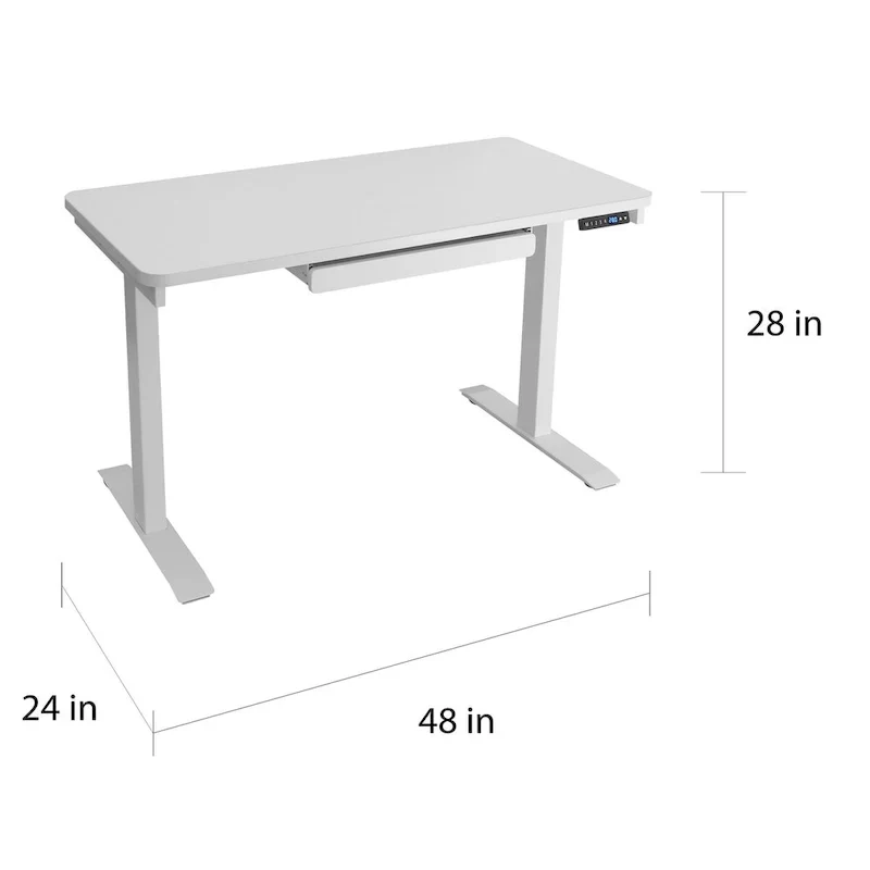White / Graphite / Walnut / Black Electric Standing Desk, Single Person, 48