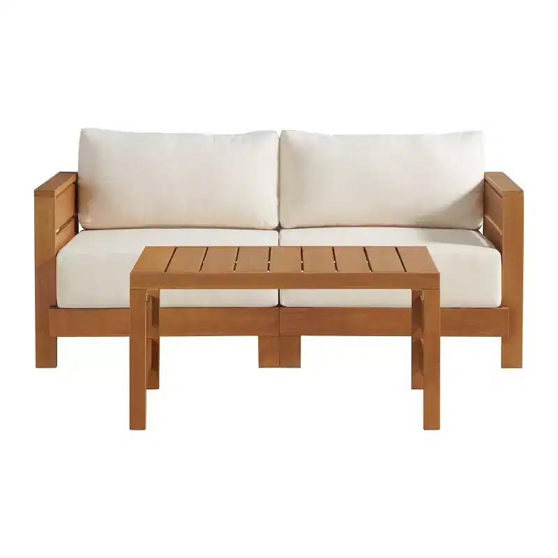 Alaterre Furniture 2pc Barton Outdoor Weather Resistant Furniture Set with Couch & Coffee Table