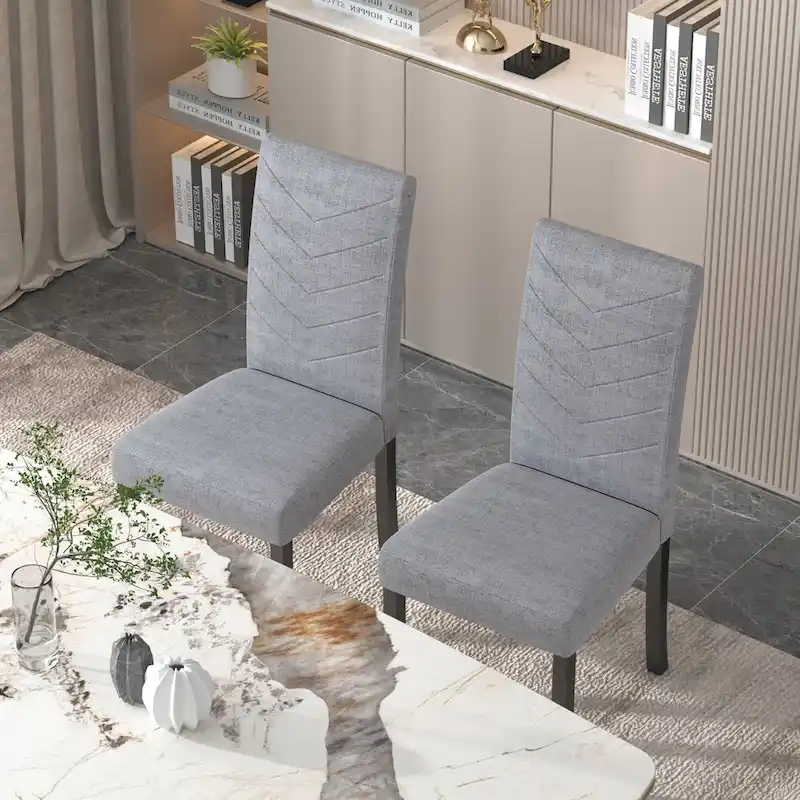 VECELO Upholstered Dining Chairs Set of 6 Parson Classic Upholstered Dining Chair,Modern 37 Parson Chairs