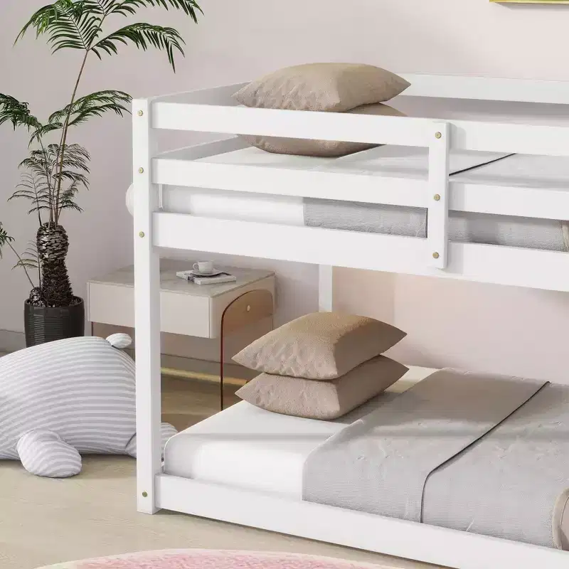 MAYEERTY Full Bed Frame Noise-Free Design No Box Spring Needed Solid Pine Wood