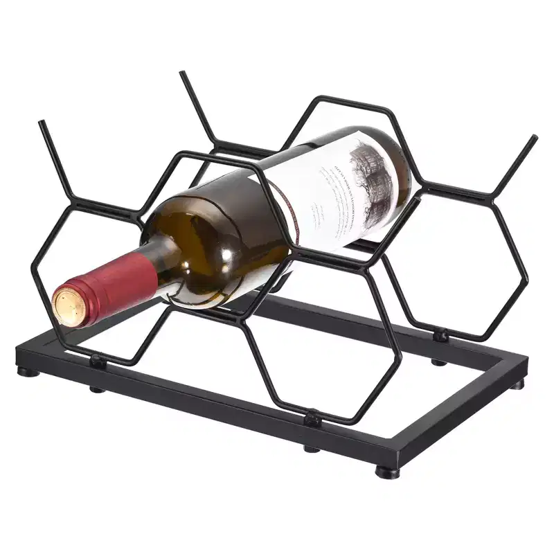 Countertop Freestanding Geometric Iron Wine Rack