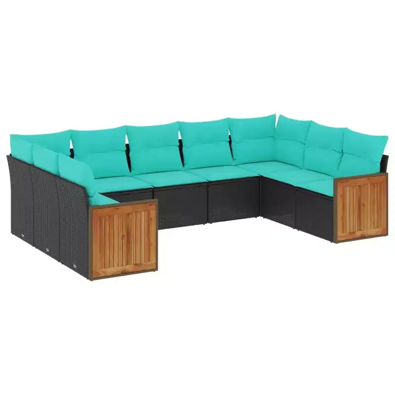 vidaXL Patio Sofa Set Black