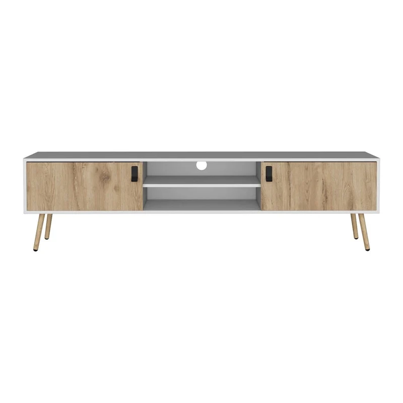 Huna TV stand Dual-Tone With Two Cabinets and Shelves