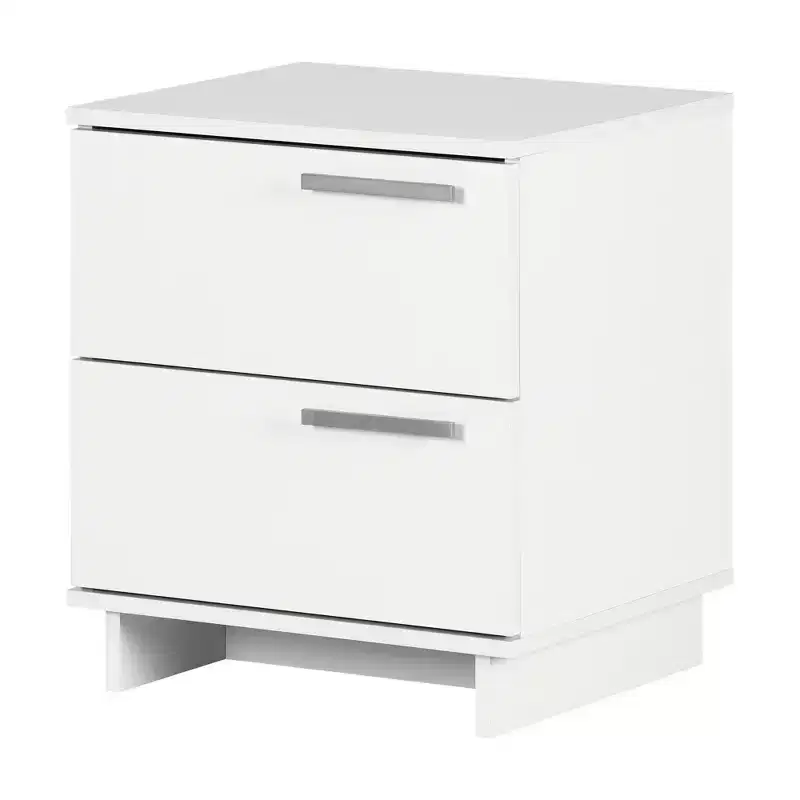 South Shore Cavalleri Nightstand with 2 Drawers Pure White