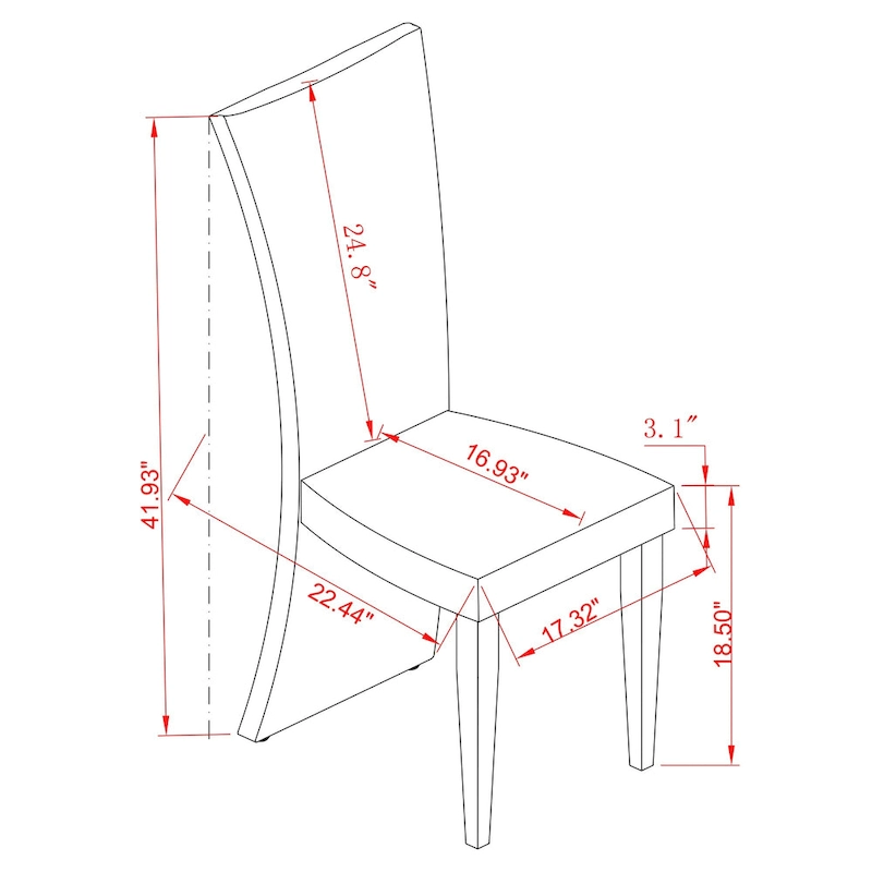 Somette Tabitha White Rectangle High Back Dining Chair (Set of 2)