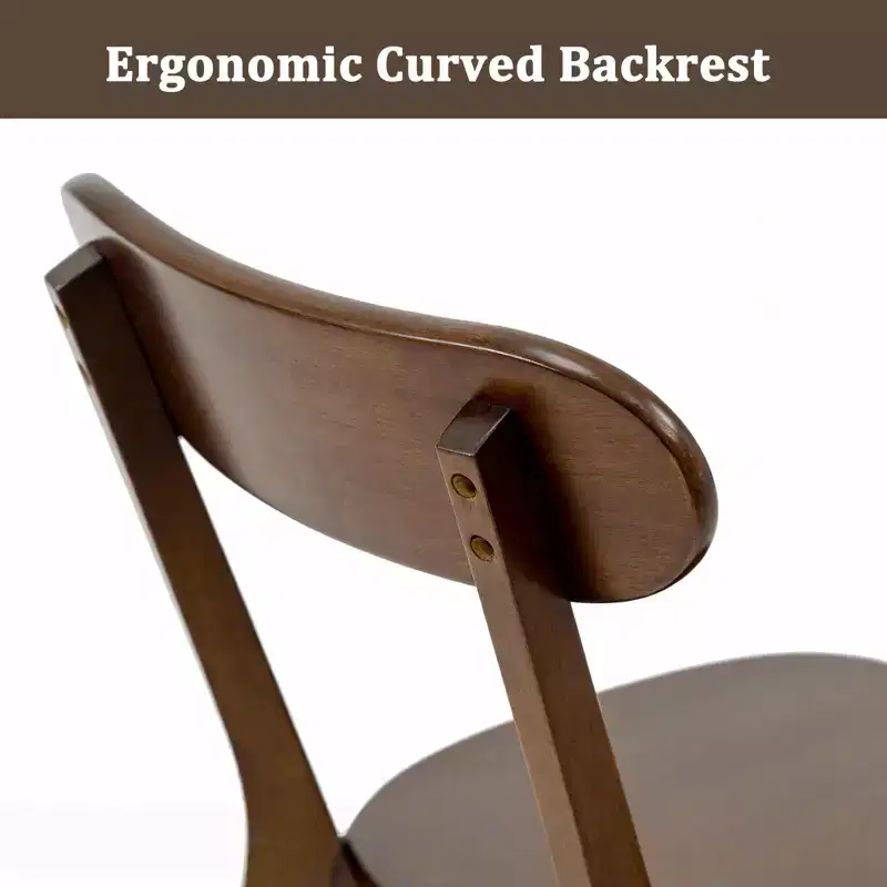 GDFStudio Dalton Mid Century Modern Solid Wood Dining Chairs with Ergonomic Curved Backrest (Set of 2)