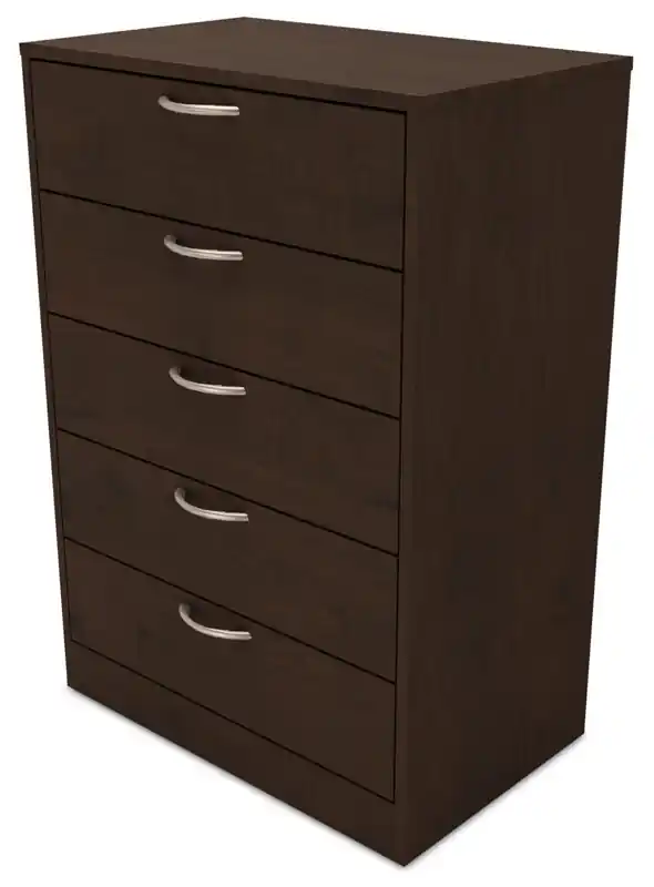 Bedroom Chest of Drawers, 5-Drawer, 23.6W x 36.2H, - Espresso Brown