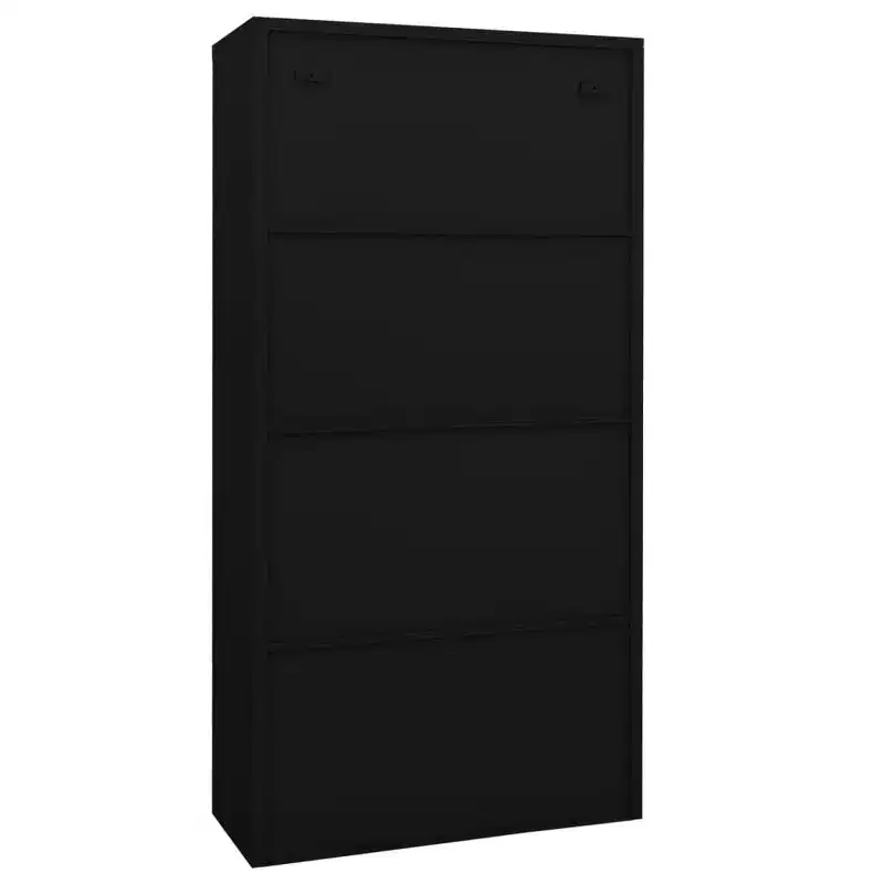 Lockable Storage Filing Cabinet with Sliding Door Steel