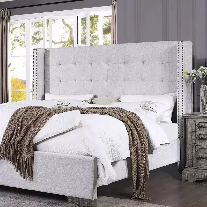 90-Inch Eastern King Platform Bed - Buttonless Tufted