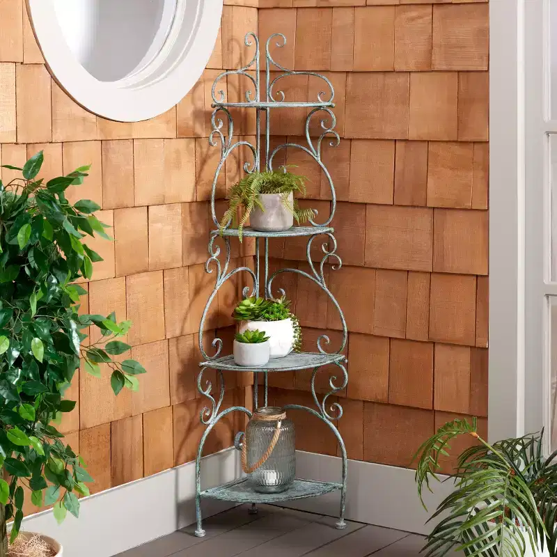 Turuca 4 Tier Corner Shelf - Indoor/Outdoor - PAT5034 - Safavieh