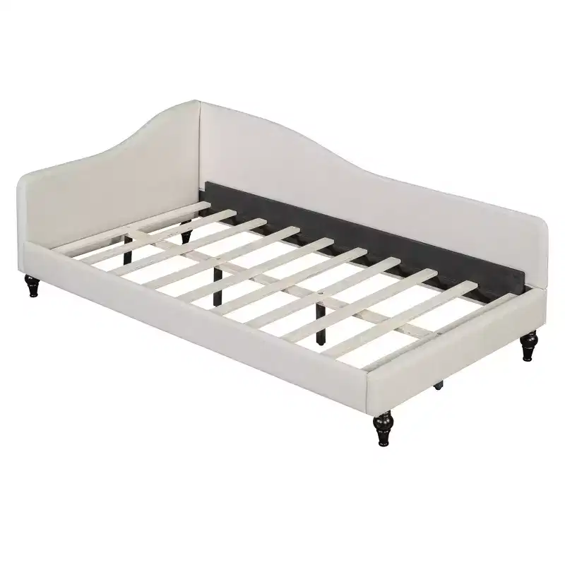 Whisen Stylish L-Shaped Design Solid Wood Legs Linen Daybed