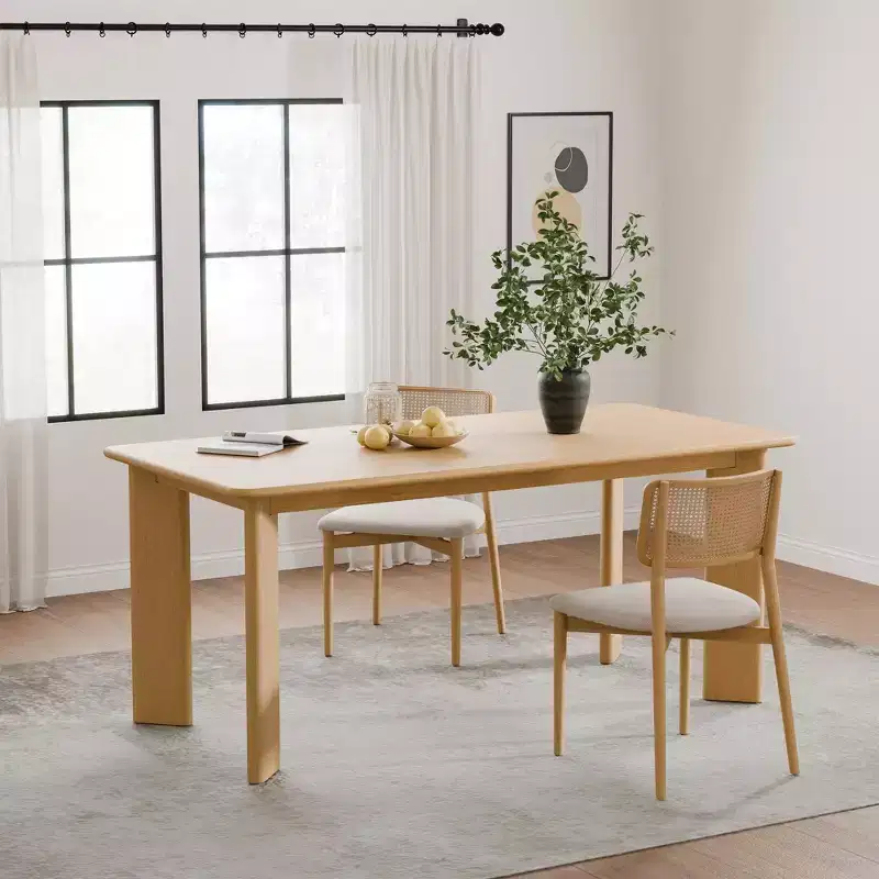 67 Inch Black Square Dining Table For Multiple People Dining At The Same Time, Suitable For Both Dining And Living Rooms