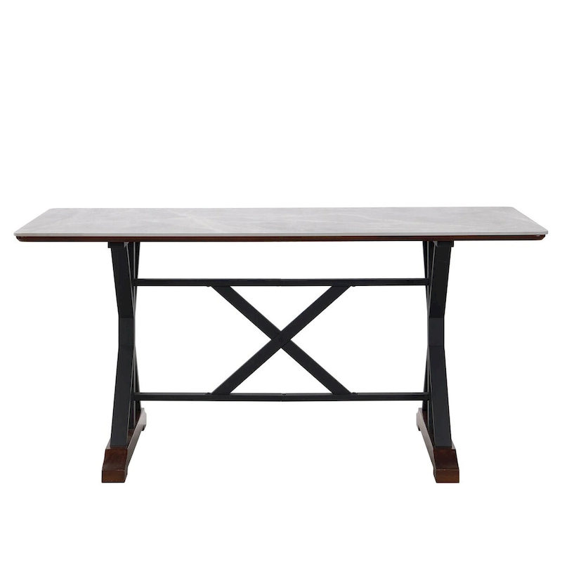 Sintered Stone Dining Table, 63 Modern Gray Rectangular Kitchen Dinner Table
